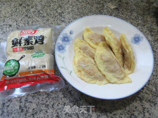 蛋饺烧鲜素鸡的做法步骤：1