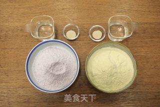 双色绣球馒头的做法步骤：1