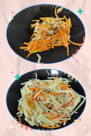 笋丝胡萝卜炒肉的做法步骤：3