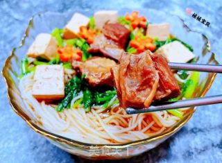 #热汤面#豆腐茼蒿牛肉面的做法步骤：17