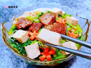 #热汤面#豆腐茼蒿牛肉面的做法步骤：15