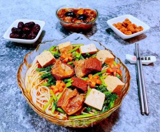 #热汤面#豆腐茼蒿牛肉面的做法步骤：14