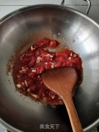 番茄鱼丸焖面的做法步骤：3