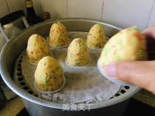 青菜玉米面窝窝头的做法步骤：8