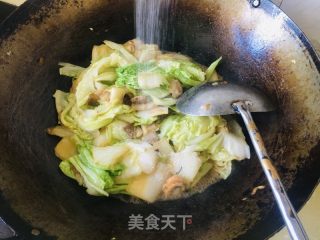 扇贝花肉白菜炖粉条的做法步骤：9