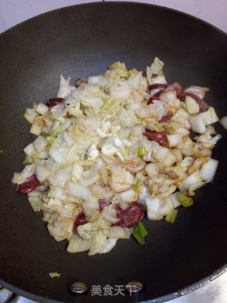腊肠炒白菜的做法步骤：5