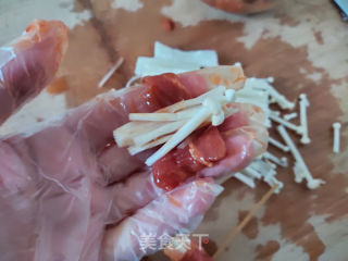 空气炸锅烤金针菇肉卷的做法步骤：6