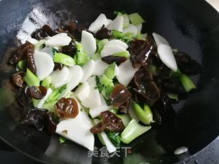 山药青菜炒黑木耳的做法步骤：6