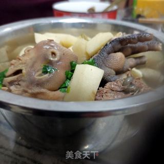 “热汤面”山药鸡汤面的做法步骤：1