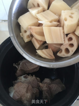扇骨莲藕绿豆汤的做法步骤：3