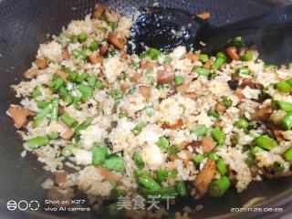 火腿豆角炒饭的做法步骤：5
