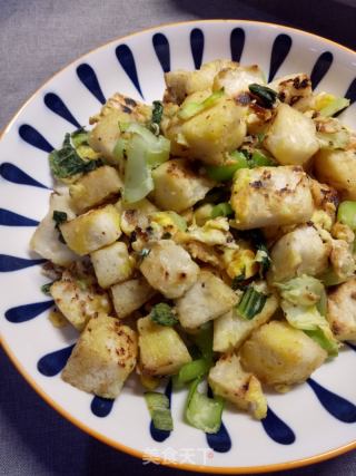 鸡蛋油菜炒馒头的做法步骤：7
