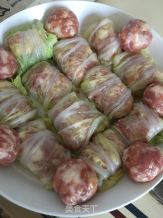 蒸白菜肉卷的做法步骤：7