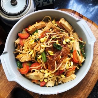 豆腐豆芽炒粉条的做法步骤：11