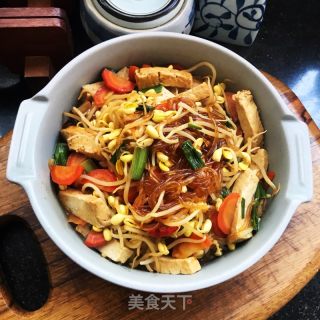 豆腐豆芽炒粉条的做法步骤：10
