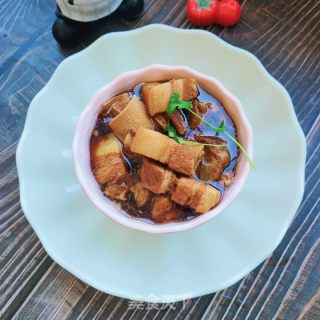五花肉卤豆皮的做法步骤：15