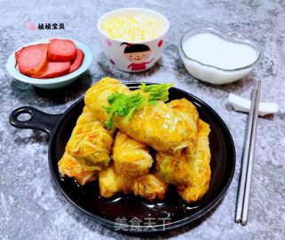 #白菜#鸡肉韭菜白菜卷的做法步骤：15