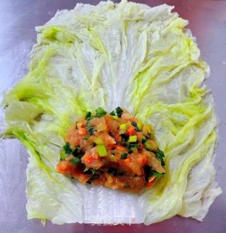 #白菜#鸡肉韭菜白菜卷的做法步骤：9