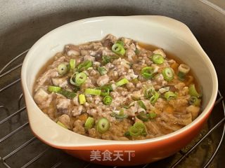 鲜菇鱼滑蒸肉饼的做法步骤：5