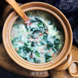 菠菜皮蛋瘦肉粥的做法步骤：11