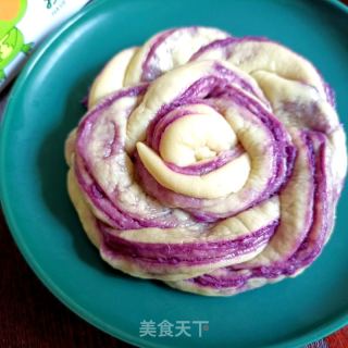 奶香紫薯花卷的做法步骤：14