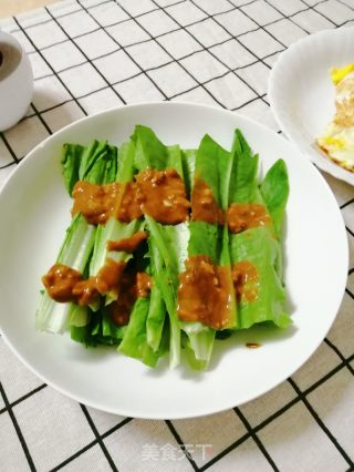 麻酱油麦菜的做法步骤：4
