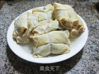 咸菜猪肉蘑菇馅千张包的做法步骤：17