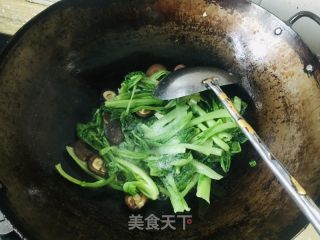 香菇炒小白菜的做法步骤：6