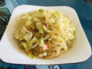 卷心菜炒水晶粉丝的做法步骤：11