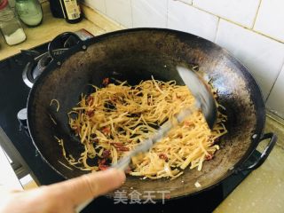 干辣椒炒咸菜的做法步骤：5
