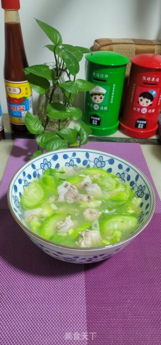 猪肝瘦肉粉肠丝瓜汤的做法步骤：9