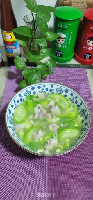 猪肝瘦肉粉肠丝瓜汤的做法步骤：10
