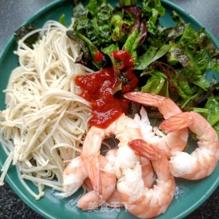 金针菇莴苣叶拌虾仁的做法步骤：9