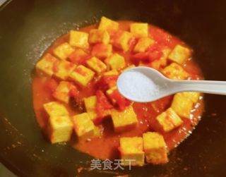 番茄青椒炒豆腐的做法步骤：8