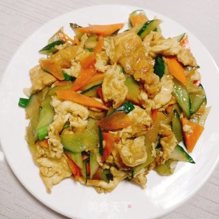 黄瓜炒鸡蛋的做法步骤：10