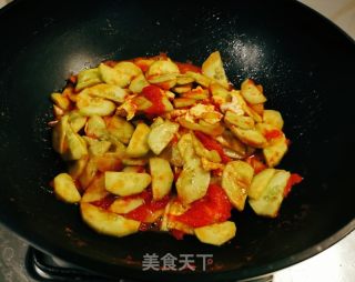 番茄鸡蛋炒黄瓜的做法步骤：10