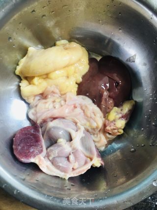 酒香鸡杂的做法步骤：1
