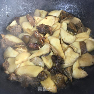 杏鲍菇烧牛筋的做法步骤：6