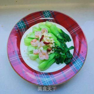 油菜虾仁的做法步骤：6