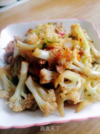 小炒花菜的做法步骤：8