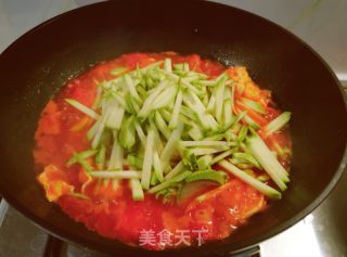 番茄西葫卤拌面的做法步骤：8