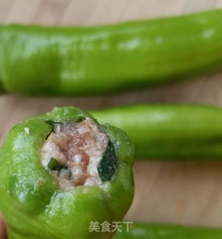 虎皮尖椒酿肉的做法步骤：6