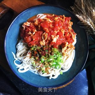 番茄鸡蛋拌手擀面的做法步骤：12