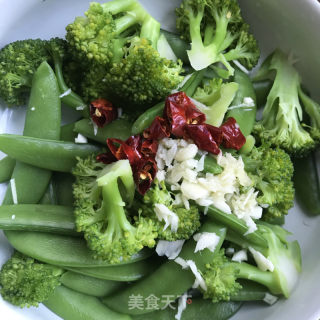 西兰花拌甜豆的做法步骤：4