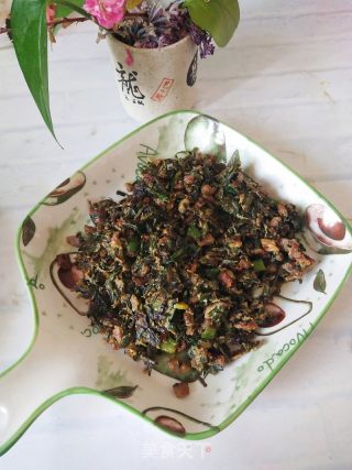 鸡蛋煎柳蒿芽的做法步骤：5