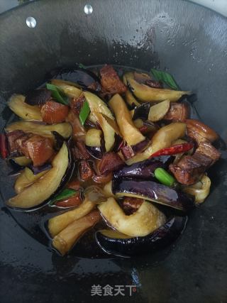 茄子红烧肉焖面的做法步骤：9