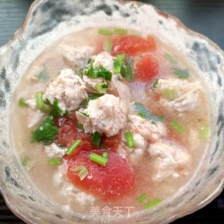 番茄汆芍药花肉丸的做法步骤：19