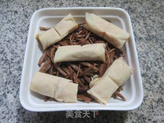 肉面结蒸茶树菇的做法步骤：8