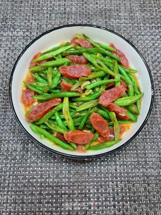 四季豆炒腊肠的做法步骤：11