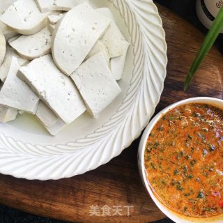 老豆腐蘸麻酱汁的做法步骤：8